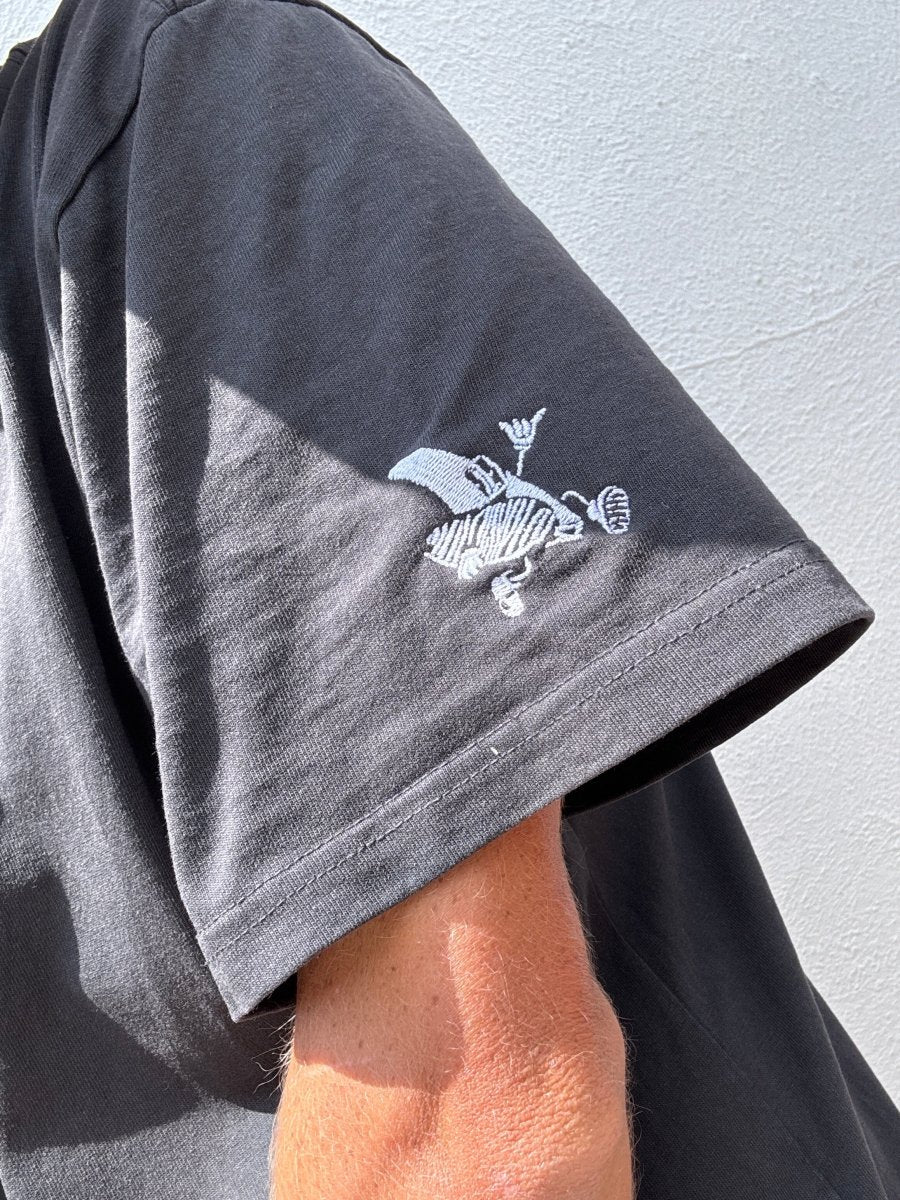 Oversized faded t-shirt with centre & left arm embroidered - Image 3