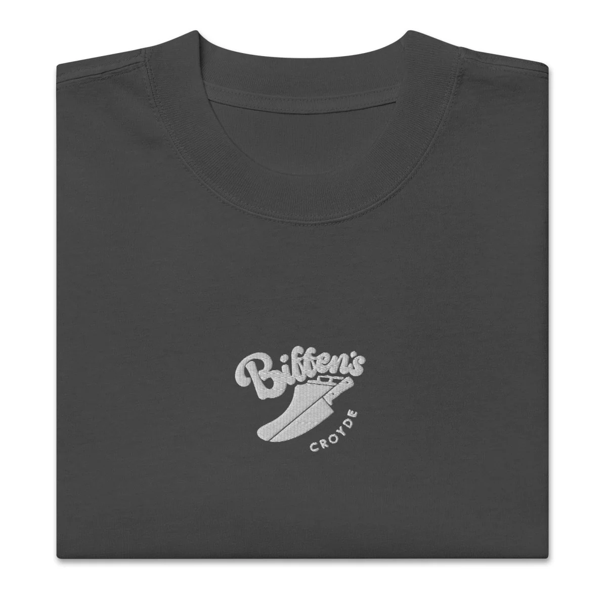 Oversized faded t-shirt with centre & left arm embroidered - Image 4